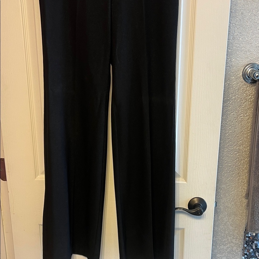 Forever 21 Sparkly Side Zip Classic Black Women's Wide leg Tuxedo style pant sz7 - Picture 3 of 8